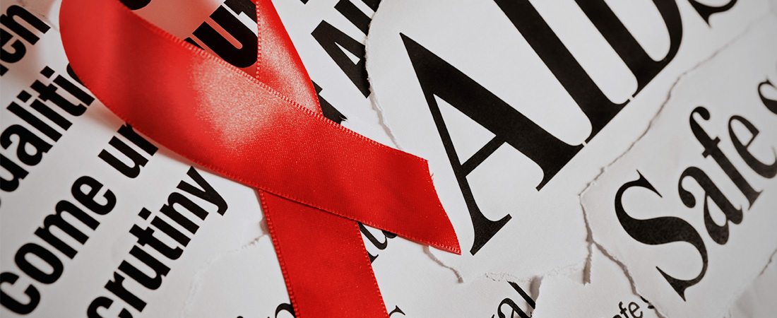 A photo of the AIDS ribbon. 