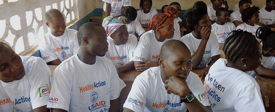 Participants in an EDC program at a training on sexual and reproductive health.