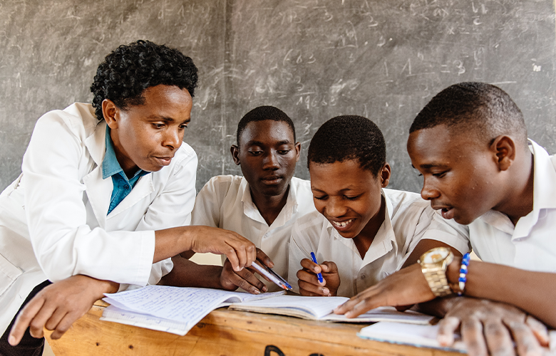 A photo from African classroom representing Transforming Leadership for Learning