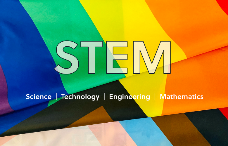 An illustration representing June—A Time for PRIDE and STEM