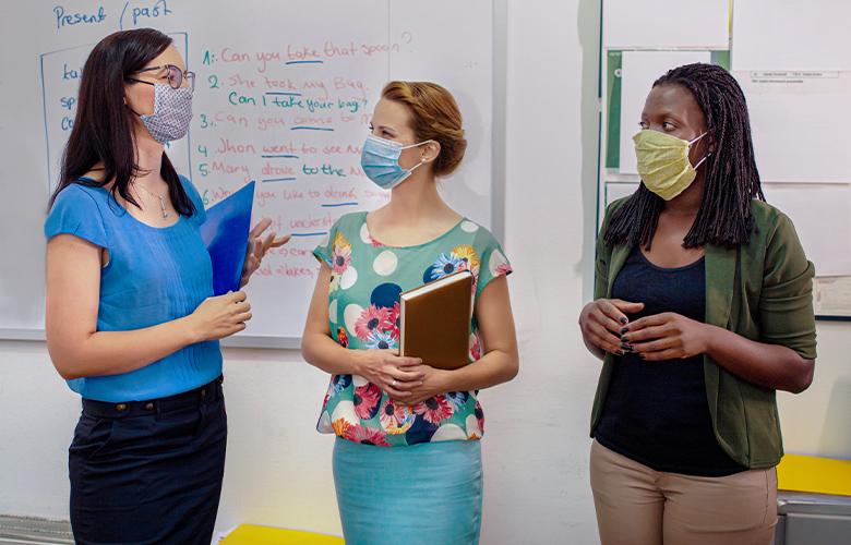 Making Teacher Mental Health a Priority—Now and in the Fall A photo of teachers and students