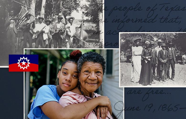 A photo collage representing Juneteenth—The African American Independence Day
