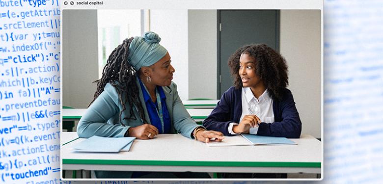A photo of student and mentor representing Breaking Barriers: Empowering Black Women in STEM through Google Code Next’s Team Edge