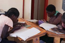 Students in a Zambian classroom. 