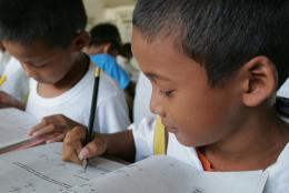 Students reading in the Philippines