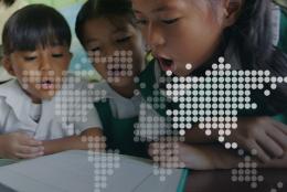 Schoolchildren reading in the Philippines