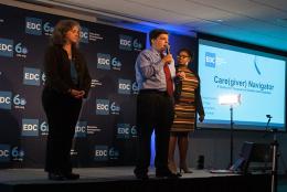 A photo of the Care(Giver) Navigator from the EDC pitch competition