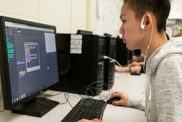 A photo of a student using a computer representing How Can We Support Computational Thinking in Schools? 
