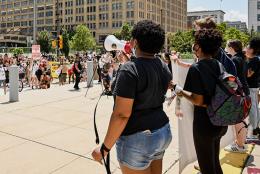 Beyond #PoliceFreeSchools: Reimagining Safe, Equitable Schools A photo of a protest representing Beyond #PoliceFreeSchools: Reimagining Safe, Equitable Schools