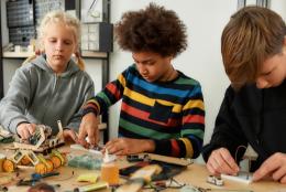 A photo of young people engaged in STEM activities