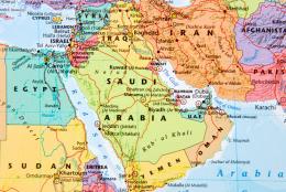 A map of the Middle East representing Translating Research into Practice in MENA 