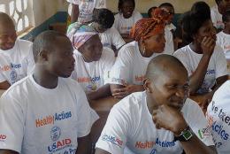 Participants in an EDC program at a training on sexual and reproductive health. Participants in an EDC program at a training on sexual and reproductive health.