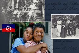A photo collage representing Juneteenth—The African American Independence Day