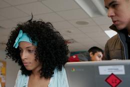 Students using computers