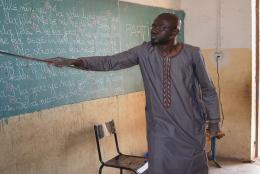 A photo of a teacher in Mali