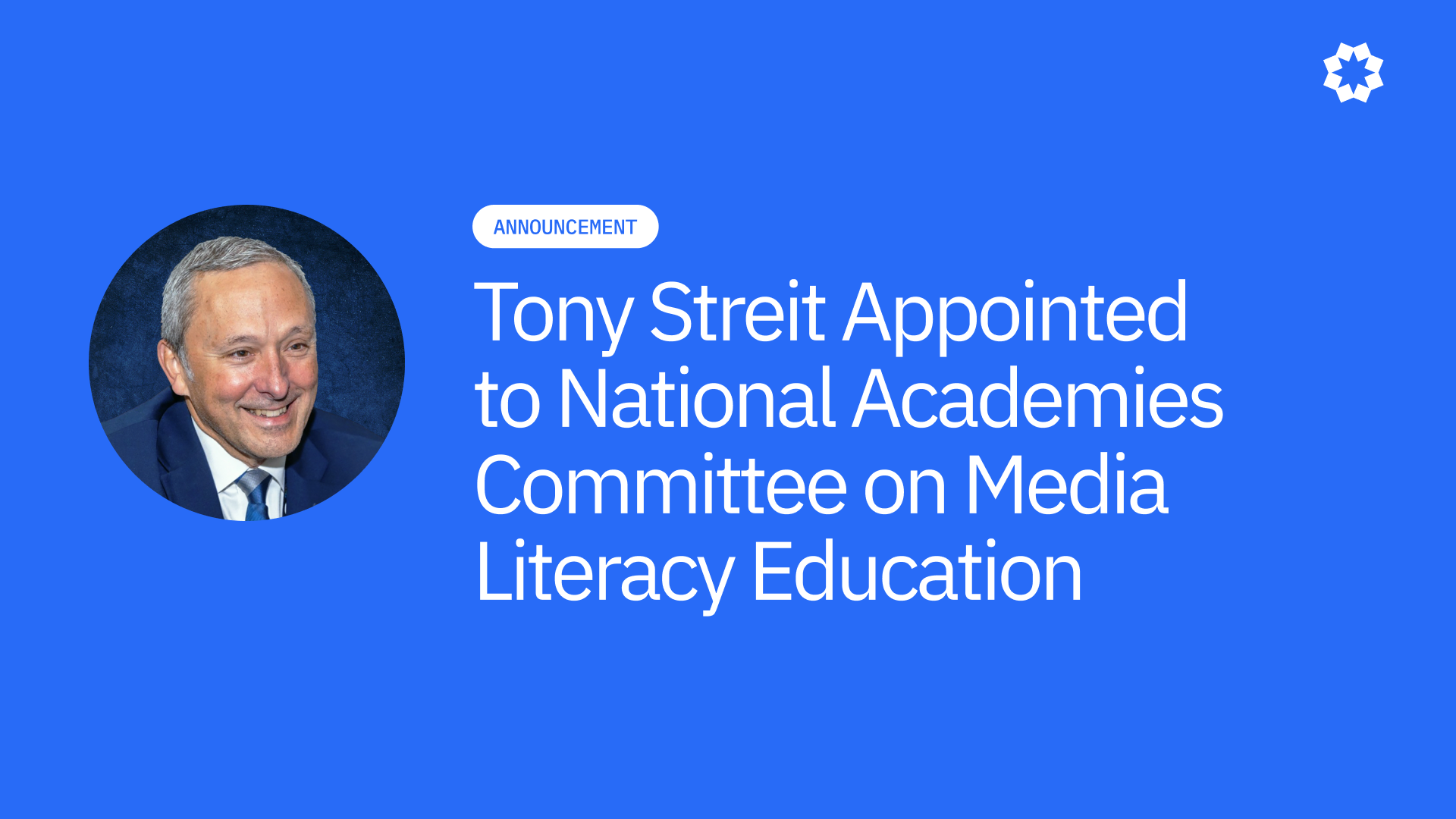 EDC’s Tony Streit Appointed to National Academies Committee on Media Literacy Education