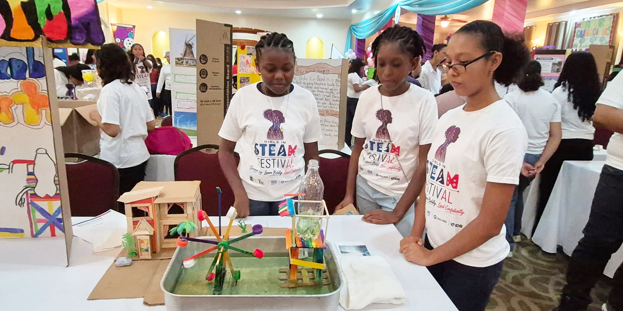 Girls Share Innovations at First Belize STEAM Festival